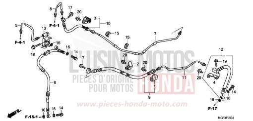 TUYAUTERIE FREIN ARRIERE (FJS600A9-2KO/FJS600AB) FJS600AB de 2011